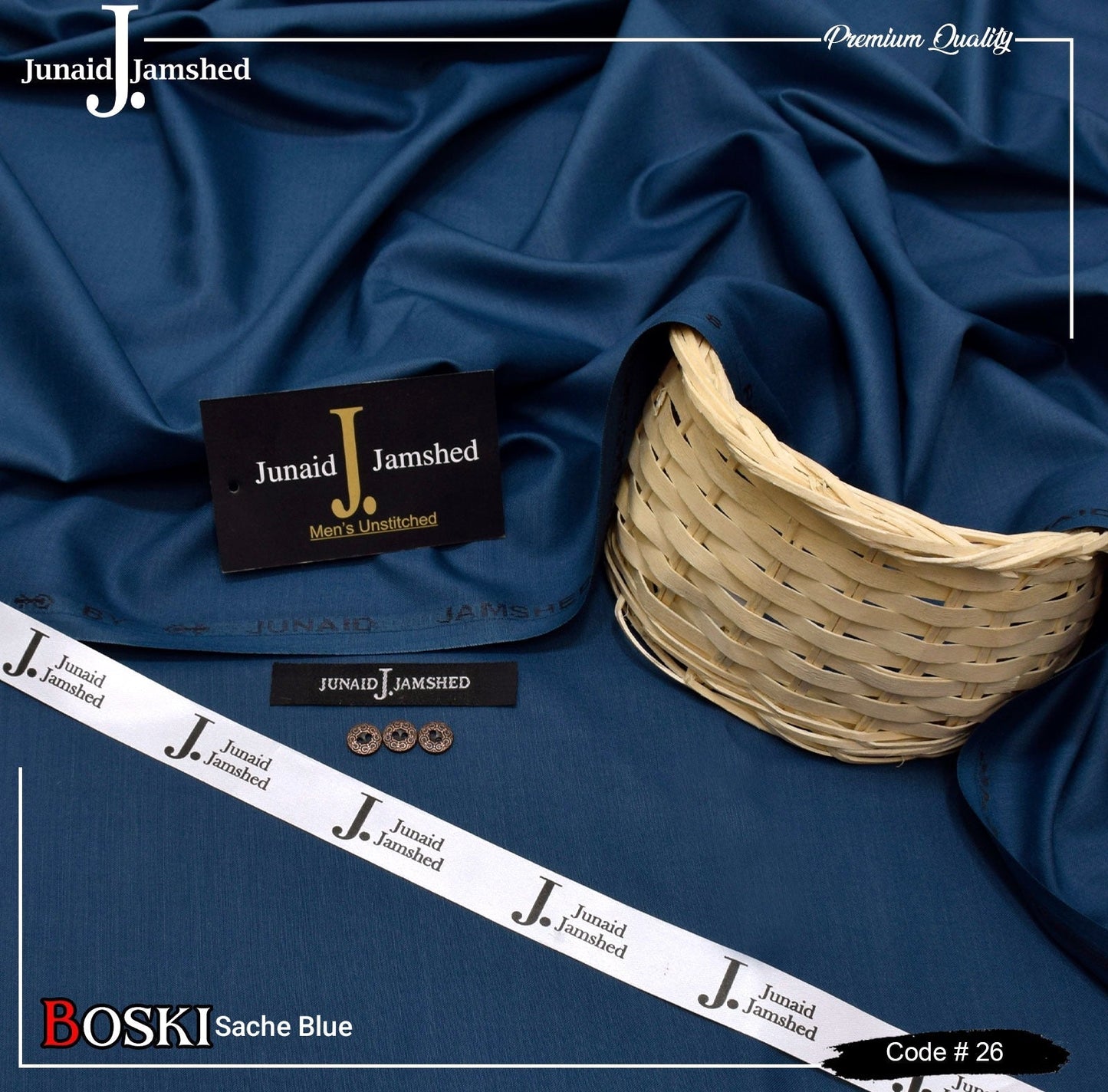 J. Junaid Jamshed Demin Blue